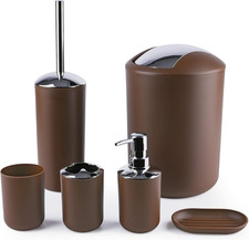 6-Piece Bathroom Organization Set, Toothbrush Holder with Cup, Soap Dispenser 