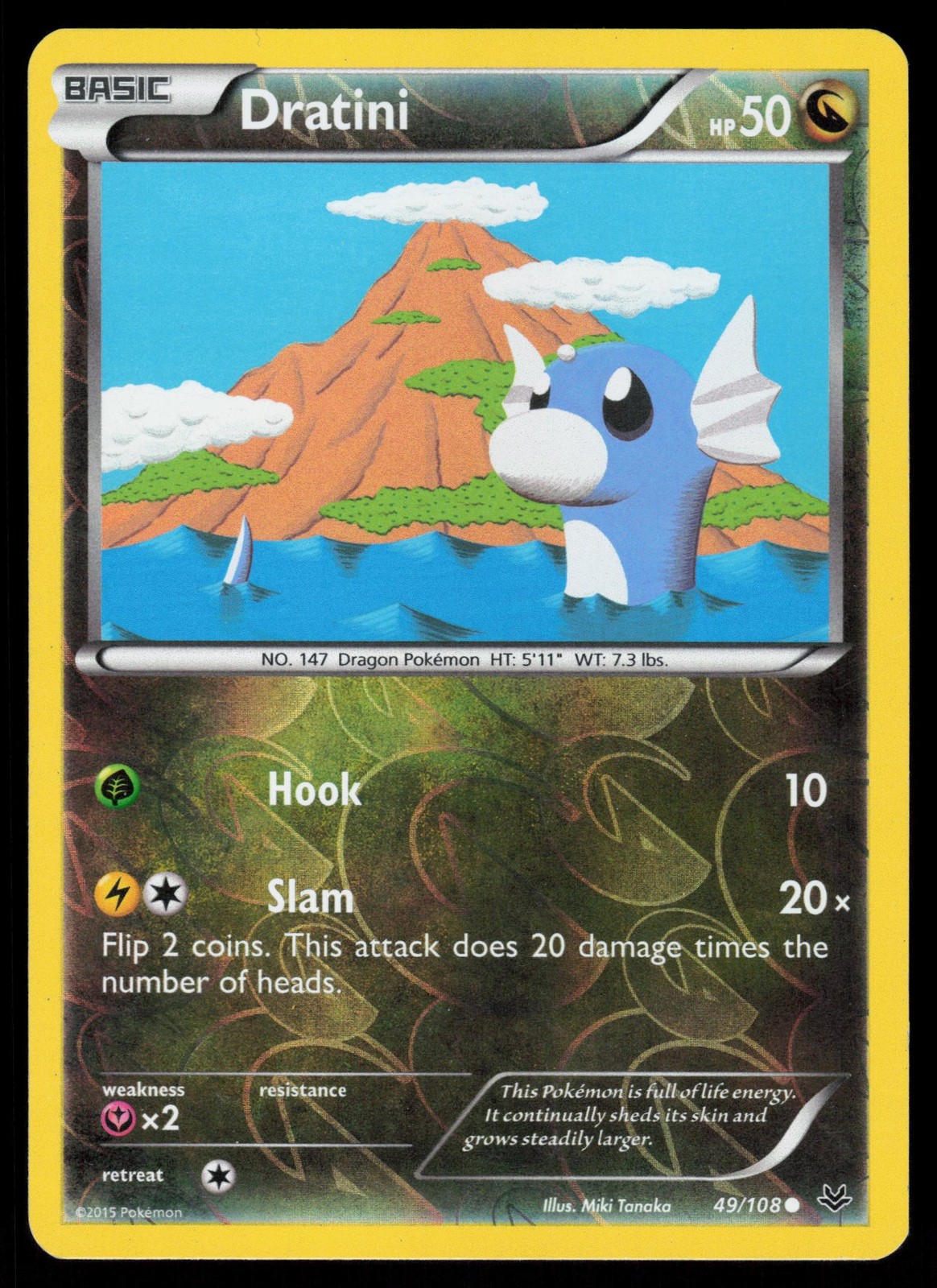 Dratini 49/108 Reverse Holo Pokemon XY Roaring Skies LP