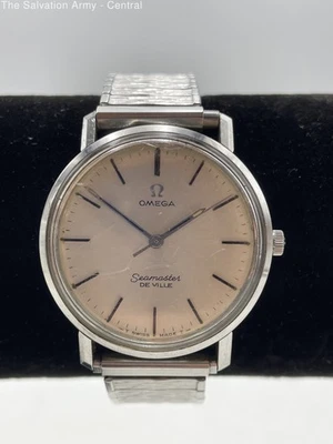 Omega Womens Seamaster De Ville Silver Stainless Steel Casual Wristwatch W/ COA