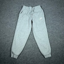 Nike Sweatpants Unisex Gray Fleece Joggers Drawstring Medium