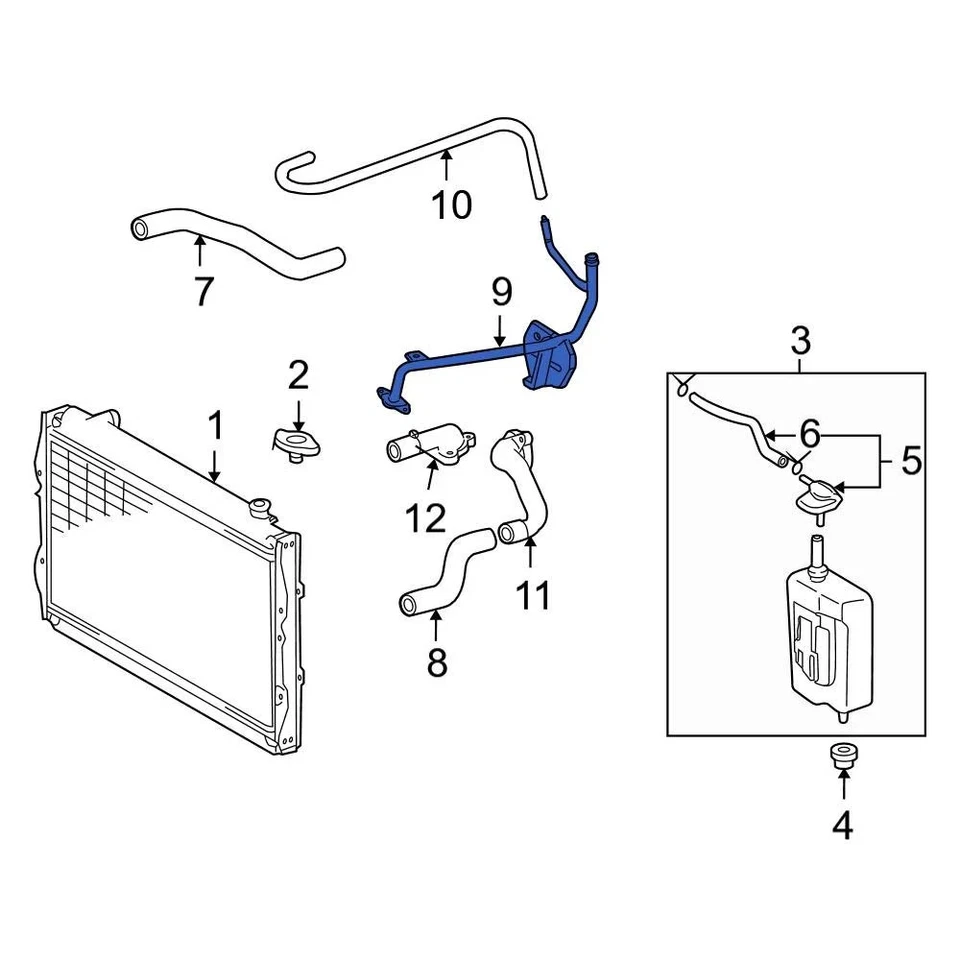 For Toyota Tacoma 1995-2004 Toyota 1626862060 Engine Coolant Bypass Pipe - Image 4 of 4