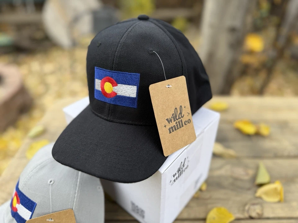 Colorado Flag SnapBack Cap Black Embroidered Adjustable Hat Made In USA New - Image 4 of 4