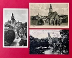 3 x Postcard Döbeln 1917/20/24 City Hall with Kirchstrasse, St. Nicolai Church (178010