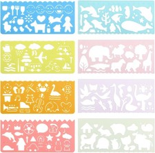 8 St&uuml;ck Malschablonen Kinder,Tiere Schablonen Kinder DIY Kreative Kunststoff