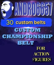 30 Custom WWE Style championship belts wrestling Action figures MATTEL SIZE