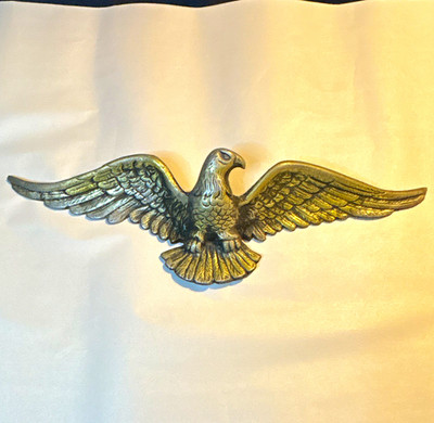 Metal Eagle Wall Plaque Decor Flying Eagle Wings Spread Approx 20 in Wide