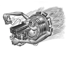 Cameraman Art Print Boris Artzybasheff 1933 Surreal Machine Human Hybrid Illustr