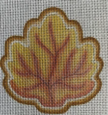 ACOD HANDPAINTED NEEDLEPOINT CANVAS -  FALL LEAF COOKIE  HP NP