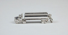Sterling Silver Oil Tanker Truck Charm w/ Lobster Claw Clasp Free U.S. Shipping