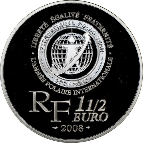 2008 FRANCE SILVER 1.5 EURO S1.5E INTERNATIONAL POLAR YEAR NGC PF 68 ULTRA CAMEO - Picture 2 of 3