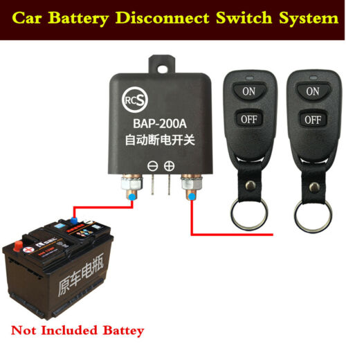 Car Battery Switch Isolator Cut-off Disconnect Master Kill Dual Remote Control
