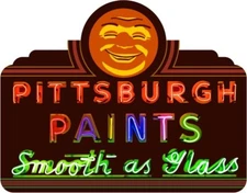 Pittsburgh Paints NEW Sign 40" Wide Diecut USA STEEL - NOT A NEON SIGN