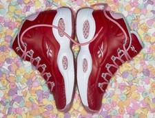 Reebok Valentines Question Mid Allen Iverson Pink Red Size 6.5Y/8 Women's