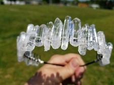 Crown Rock QUARTZ Pool Of Lights Headpiece wedding fairy hippie Boho Fascinator