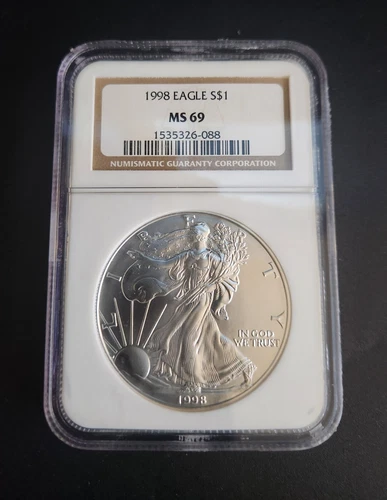 1998 American Silver Eagle - Graded NGC  MS69