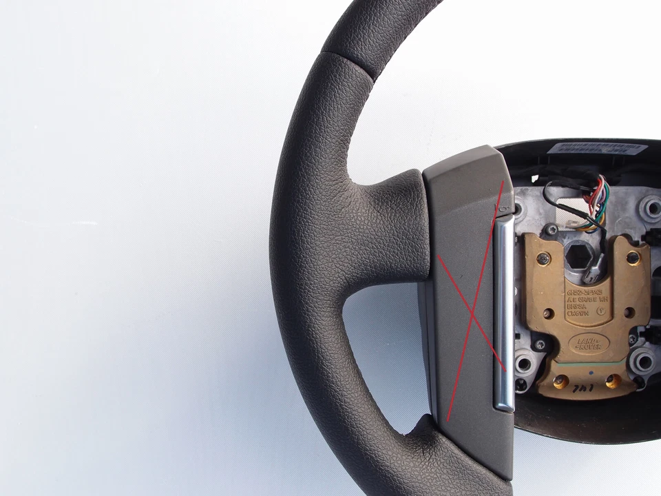 06-12 LAND ROVER LR2 / Freelander2 NUEVO VOLANTE DE CUERO DE FÁBRICA MARCA NEGRA Foto 4 de 4