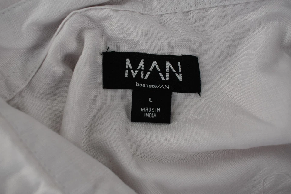 Camisa BooHoo Hombre De Gran Tamaño Bordada Floral Manga Corta Abotonada Talla L Foto 3 de 4