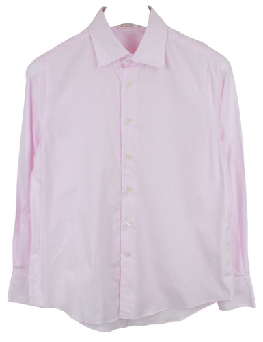 SUITSUPPLY Slim Formal Shirt Men's MEDIUM Button Up Pinstripe Spread Pink - Afbeelding 1 van 7