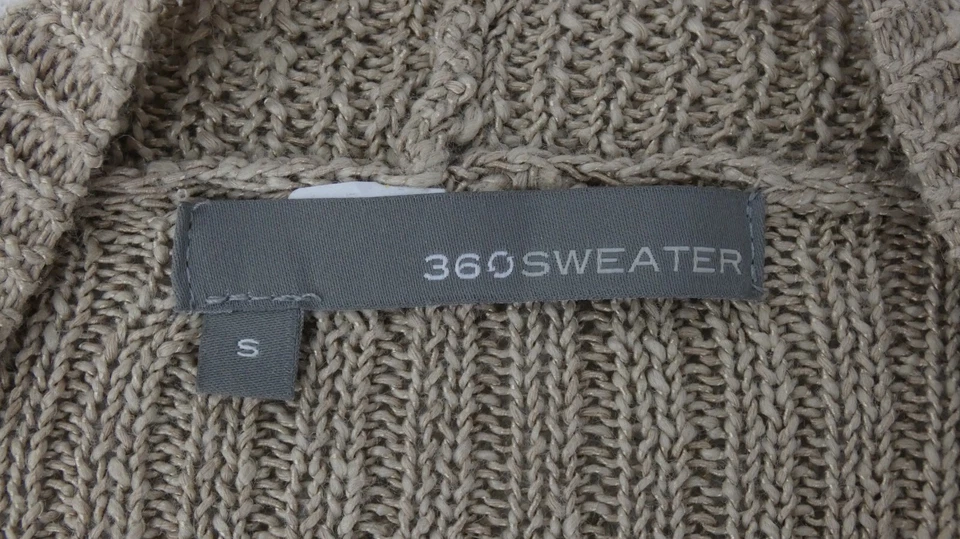 Cárdigan Suéter 360 Mezcla Lino Cascada Lagenlook Asimétrico Beige Talla S Foto 3 de 4