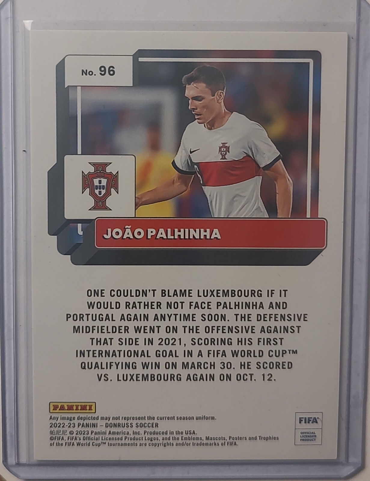 202223 Panini Donruss FIFA JOAO PALHINHA /99 Red Parallel Portugal 96