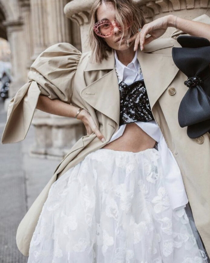 SIZE L SIMONE ROCHA X H&M PUFF SLEEVES TRENCH COAT