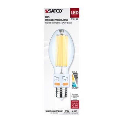 Satco S13195 - 25 Watt & CCT Selectable LED HID Replacement bulb  (1 or 6 PK)