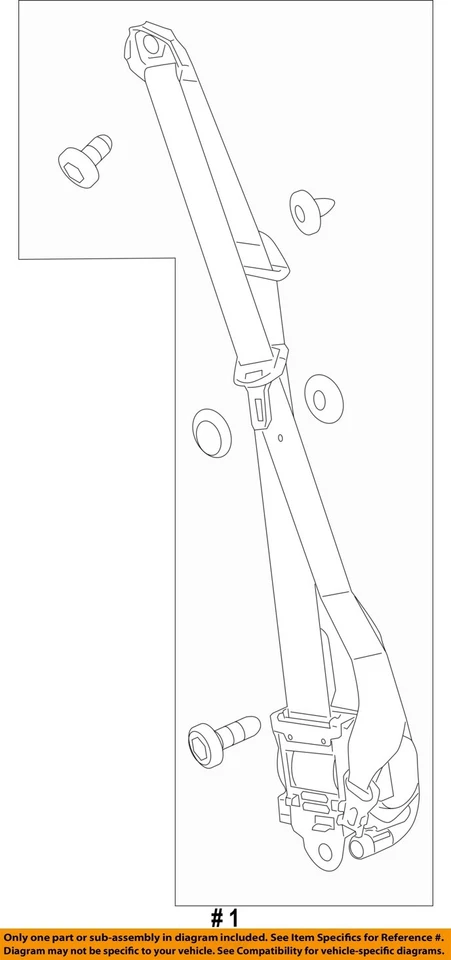 Used Front Left Seat Belt Front fits: 2014 Chevrolet Malibu bucket VIN 1 4th dig Foto 4 de 4