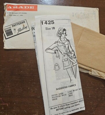 Vintage Sewing Pattern Size 10 Misses Jacket Parade Patterns by Pauline 1425