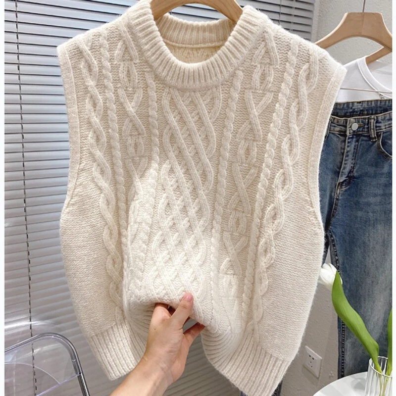 Knitted sleeveless hotsell jumper