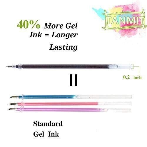 TANMIT Glitter Gel Pens, 33 Colors Neon Glitter Pens Set Gel Art Markers with