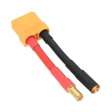 HXT 5.5mm Male Plug to XT90 Female Jack cable 10AWG 5CM wire For RC Battery
