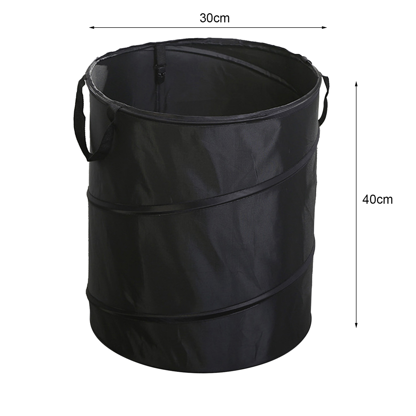(Black D34 S Clip)Camping Trash Can Oxford Cloth Waste Bag Port FS