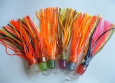 6 New Big Game Smoker Skirt Trolling Fishing Lure 11" 12/0 Hooks 4 oz lures