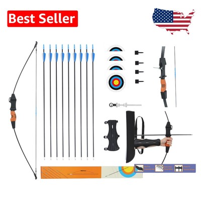 Safety Archery Set with 40'' Bow & 9 Safety Arrows for Kids 8-13 - Gift Idea