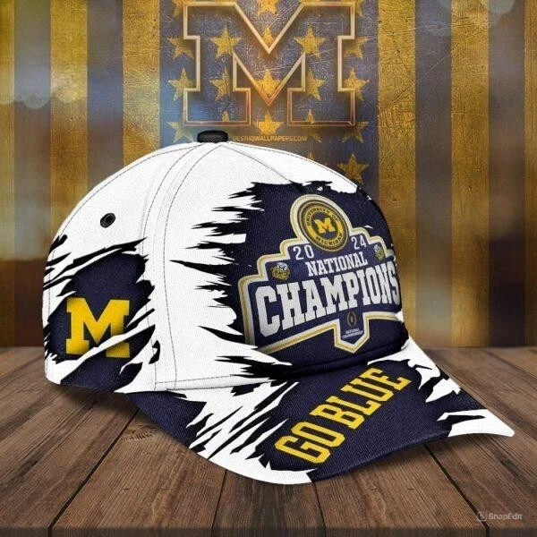 Michigan Wolverines Football 2024 National Champions Go Blue Classic Cap