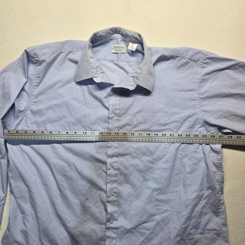 Manhattan Men’s Dress Shirt Light Blue Button-Down Long Sleeve Classic 18.5 35 - Picture 6 of 9