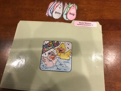 Ducky Showers! Long short  u  sounds! 1st grade language arts file folder game