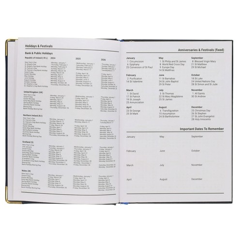2025 Diary Premium A4/A5 Page A Day/WTV Diary Padded Case Bound Metal Corners - Picture 9 of 23