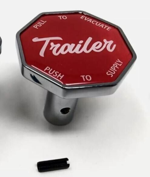Trailer knob semi trucks PIN STYLE air brake knob aluminum chrome plated-image