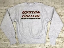 Vintage Dead Stock Lee Gray Crew Sweatshirt Boston College NCAA Adult Size M 