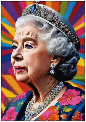 Elizabeth ll Queen Vereinigtes Königreich UK Königliche Familie Wanddeko Home Kunstdrucke A4