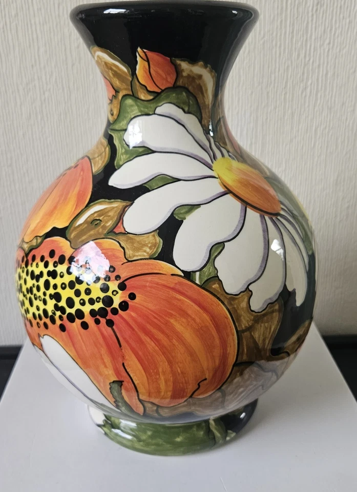Vintage Large Floral Daisy Statement Vase by Jenn Liddle - 27cm Tall Hand Made - image 4 of 4