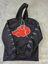 BARELY USED Naruto AKATSUKI Anime Red Cloud Sweatshirt Hoodie Pullover