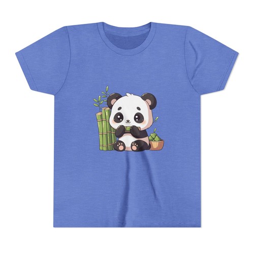 Adorable Panda Youth Short Sleeve Tee - Cute Bamboo Design for Kids - Picture 54 of 105