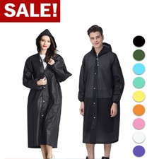 Unisex Adult Raincoat Waterproof Rain Coat Hooded Jacket Poncho Rainwear Camping