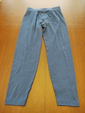 Lands End Men’s Medium Long Johns Blue Medium Warm Base Layer Grid Fleece EUC