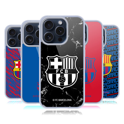 OFFICIAL FC BARCELONA CREST PATTERNS SOFT GEL CASE FOR APPLE iPHONE PHONES