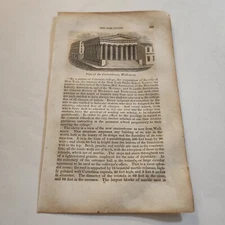 The Custom House Wall Street New York City c. 1841 Engraving (331)