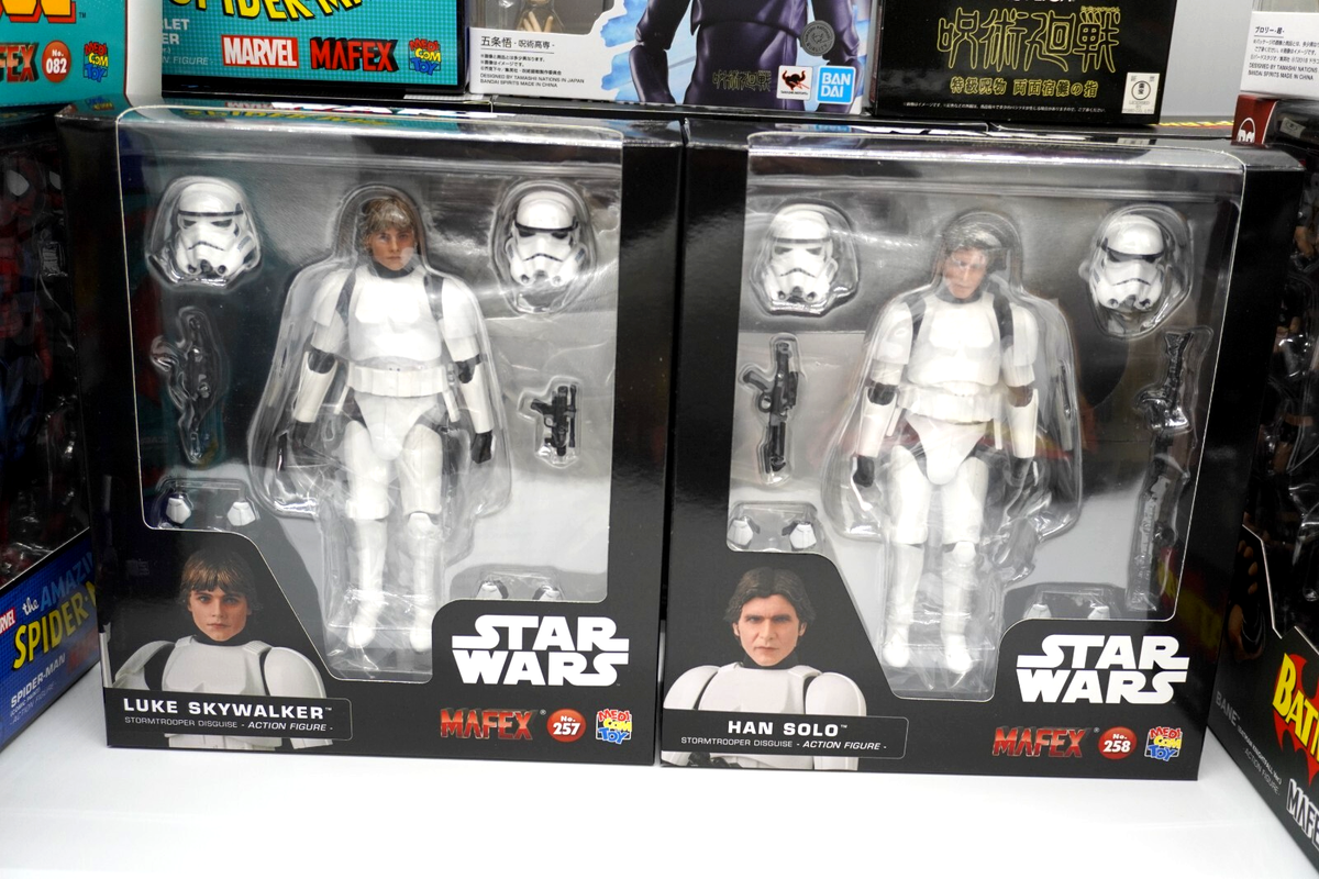 MAFEX Luke Skywalker #257 & Han Solo #258 Set Star Wars Action