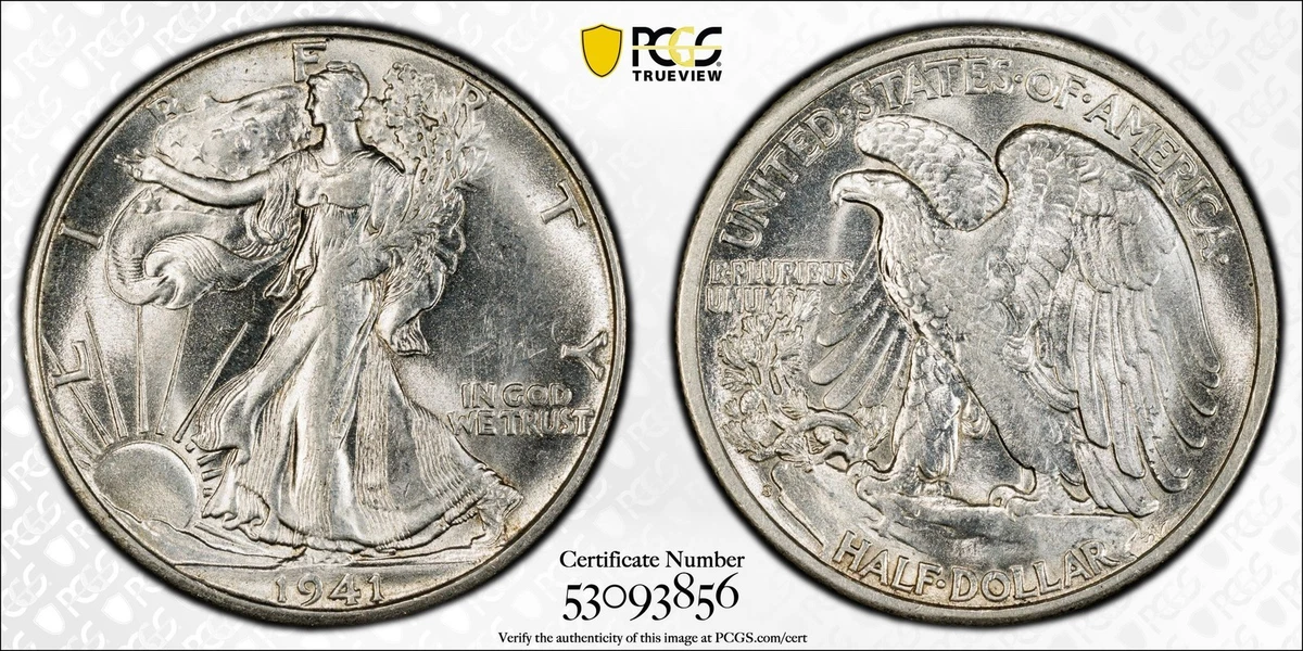MS 62 Graded 1943 Year Liberty Walking Half Dollars (1916-1947